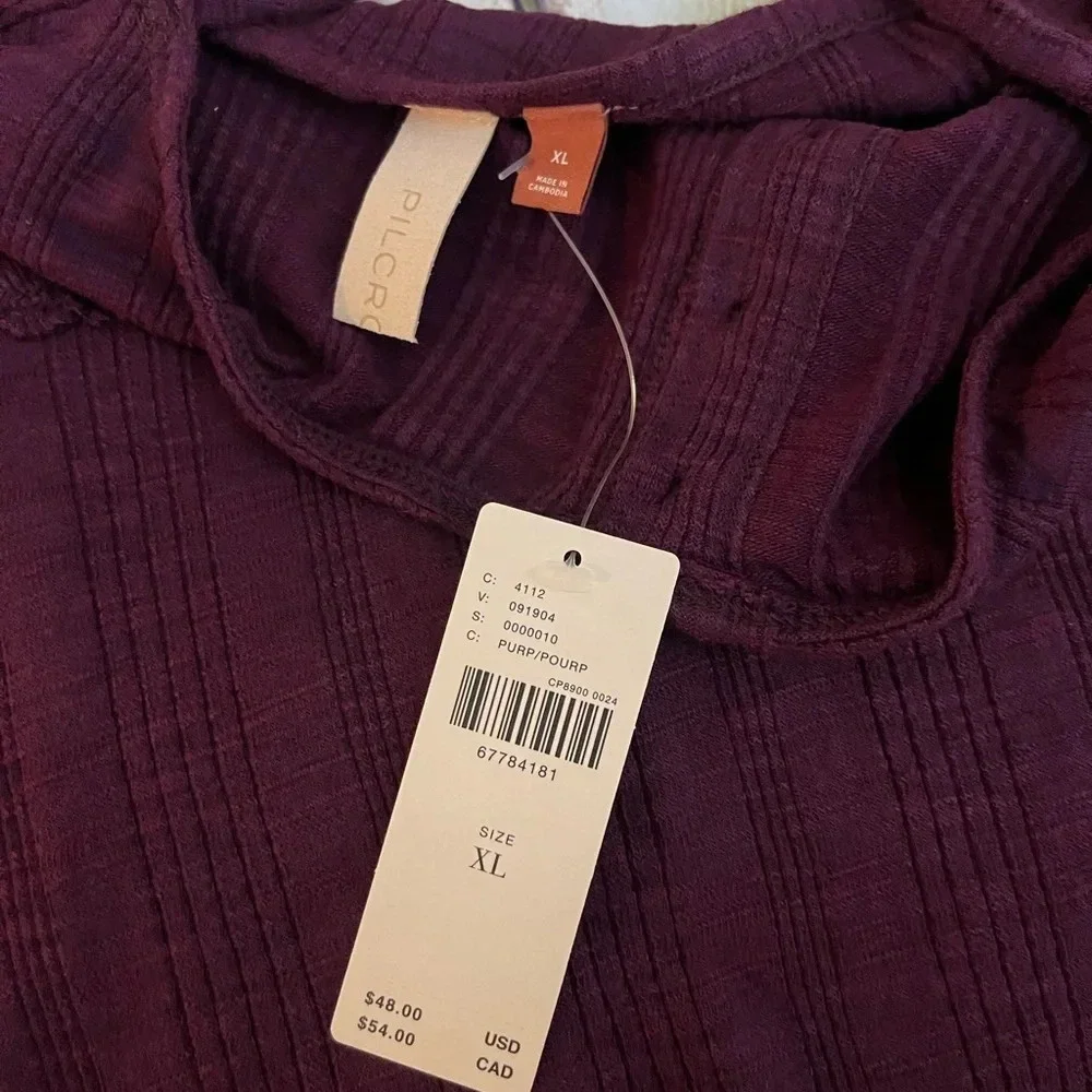 Anthro PILCRO SUSTAINABLE HENLEY TANK, Purple, XL, NWT